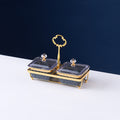 Gray gold fruit plate two-piece set