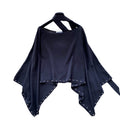 Classy sense of niche autumn wear lazy style asymmetrical bat sleeve shirt women's autumfashion beaded loose blouse trendy