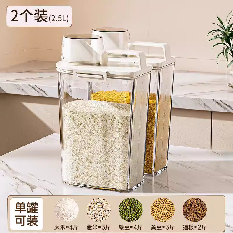 Japanese-style canned grain rice bucket - household insect-proof, moisture-proof, airtight flour storage container, noodle bucket, rice and grain storage box
