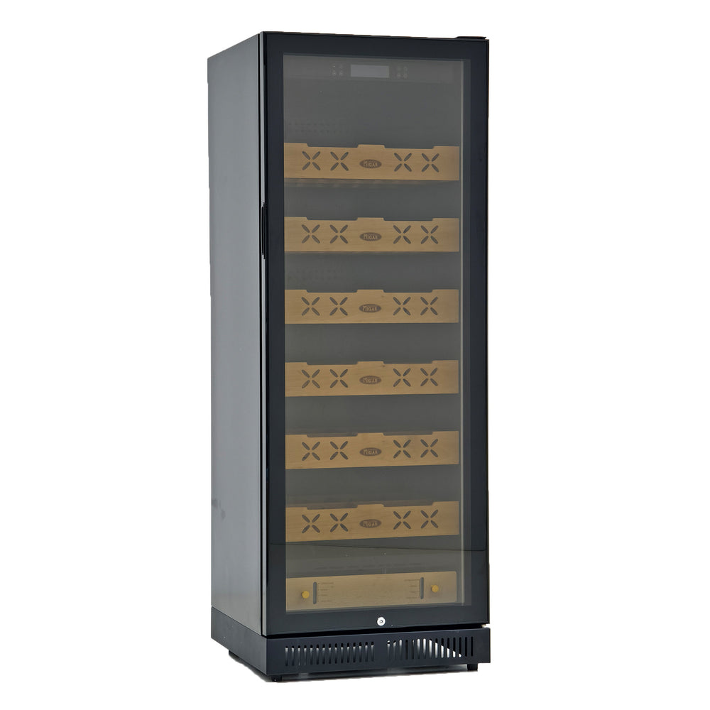 Fesima classy cigar cabinet compressor cigar cabinet mellow cedar wood large capacity fashion black light luxury style moisturizing
