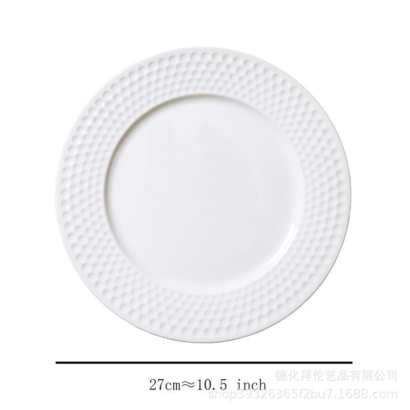 Scandinavian high-looking ins creative table setting western food plate restaurant for home polka dot steak plate dessert plate wholesale
