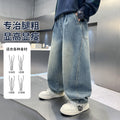 Boys' denim spring new arrival straight-leg jeans  new style mid-to-large children's spring outfit trousers fashionable versatile pants