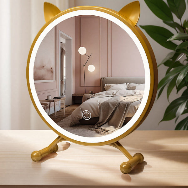 New desktop makeup mirror desktop large bedroom with lamp Internet celebrity dresser student dormitory smart beauty mirror