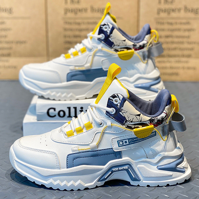 Men's new arrival: versatile athletic shoes - hidden heel, casual running, dad shoes, trendy spring/autumn 2025 thick sole