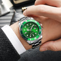 Men's hip-hop submariner rotating skeleton transparent case faux mechanical watch - stylish, unique, calendar, waterproof, luminous