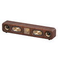 Retro wireless bluetooth speaker - big bass, low-profile wood finish, card-playing desktop audio system with radio function (e3404)