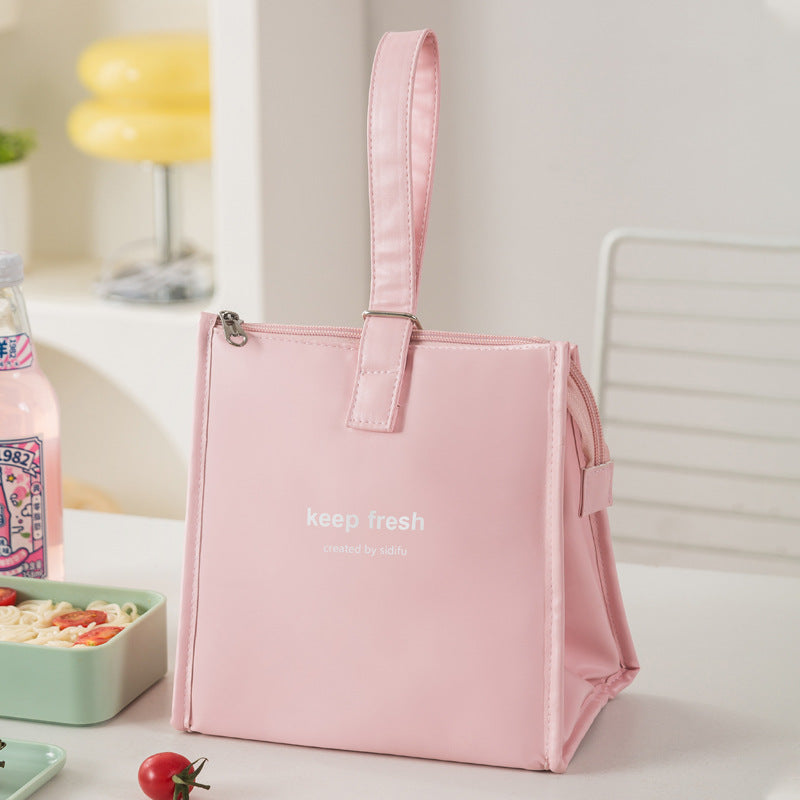 Customized pu bento bag, large-capacity student lunch box bag, lunch bag, office workers bring rice, portable bento bag, thermal insulation bag