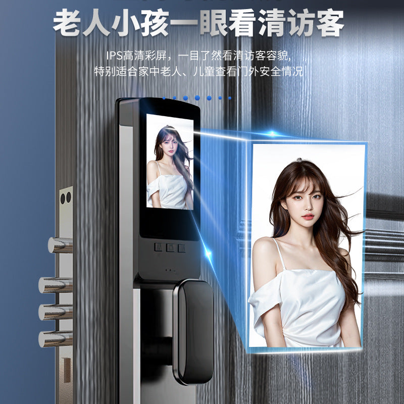 Face recognition smart door lock fingerprint lock anti-theft door password lock fully automatic wholesale face recognition door lock