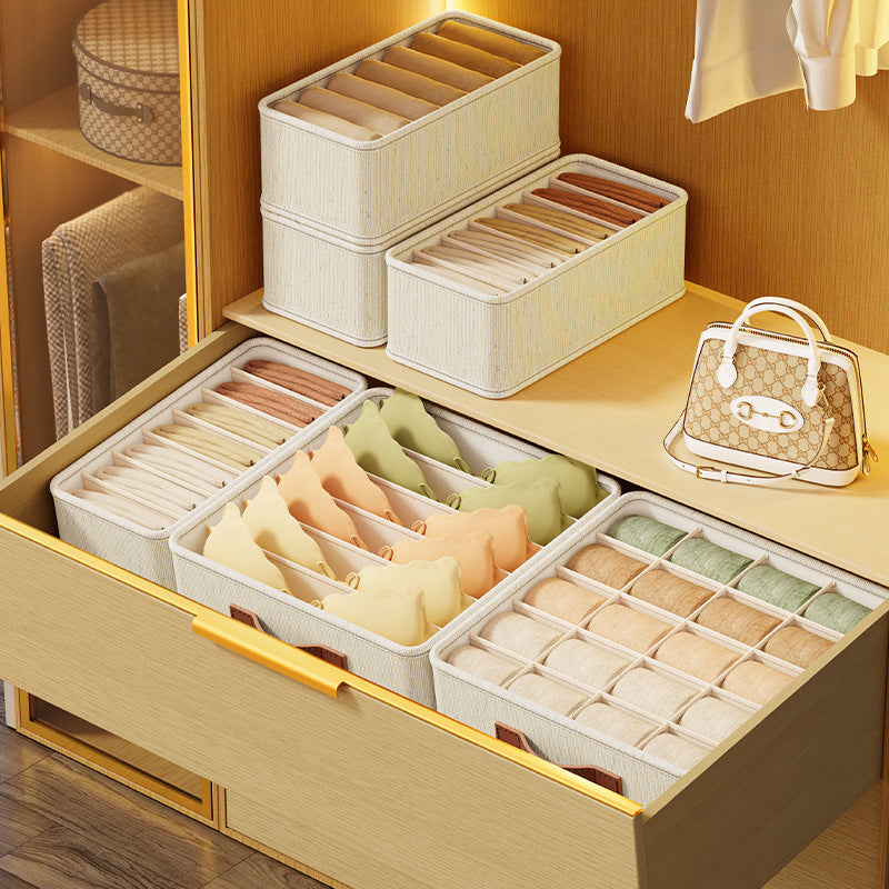 Put underwear storage box, household drawer-type grid artifact, wardrobe, underwear, socks, three-in-one finishing box, box.