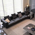 Dylan italian normcore large flat floor living room sofa small apartment straight row first layer cowhide corner special-shaped leather sofa