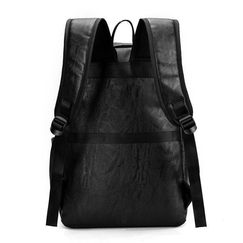 New Vintage PU Backpack Men's Multifunctional Business Travel Backpack Large Capacity Street Trend Student School Bag
