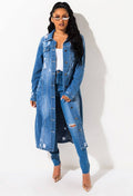 Black girl denim outwear women's autumfashion version new arrival blue hole washed looselong sleeves denim coat