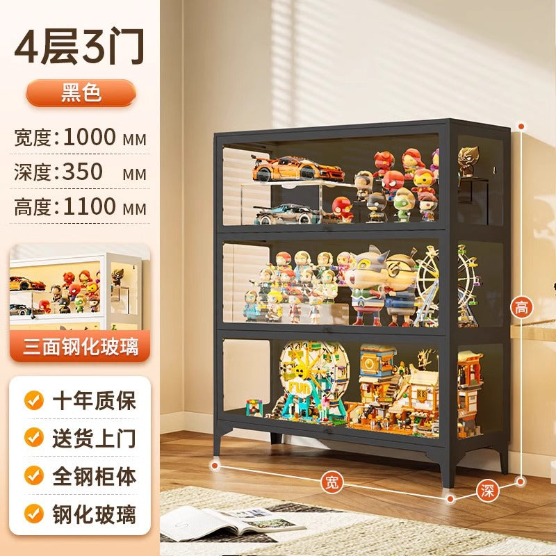 Glass display cabinet for figures, lego, home blind box models, display rack, storage, transparent display cabinet, dustproof storage