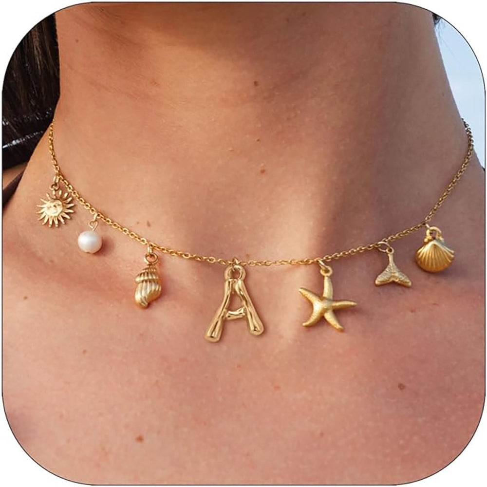 Amazon's new bohemian beach necklace: trendy summer beach shell and starfish pendant necklace