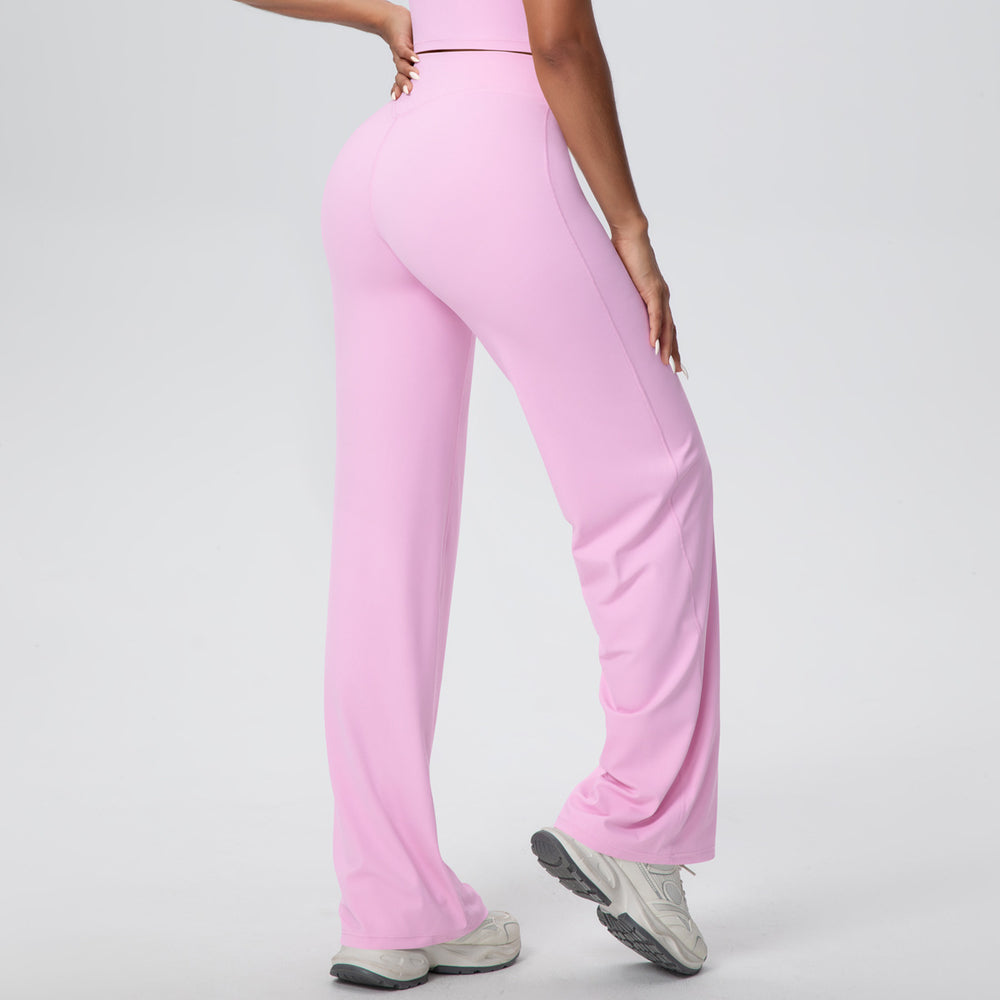 nude feel tight yoga pants high waist hip straight-leg pants looseslimming look outdoor sports running fitness pants