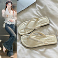Summernew arrivalpure colorfashioneasiest for match pearl flip-flops women's sandals flats low heel classy women's shoes