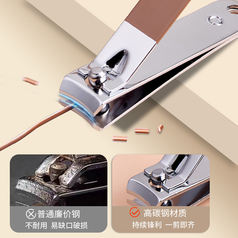 Cartoon stainless steel angled edge nail clipper set - 7 piece manicure & pedicure tool kit