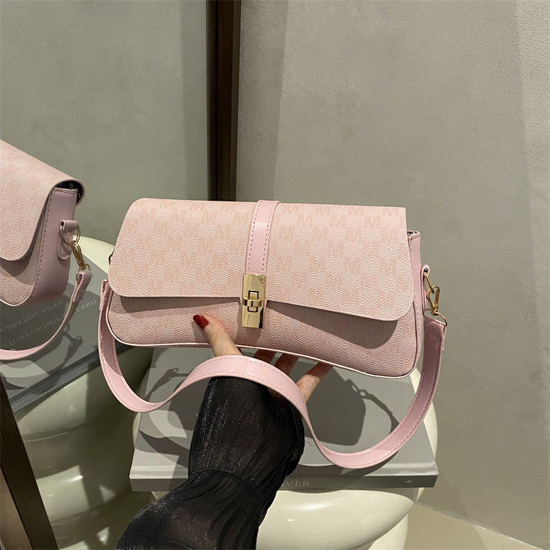 Retro fashion texture small bag women's 2025 summer new solid color versatile shoulder bag commuter underarm bag small square bag