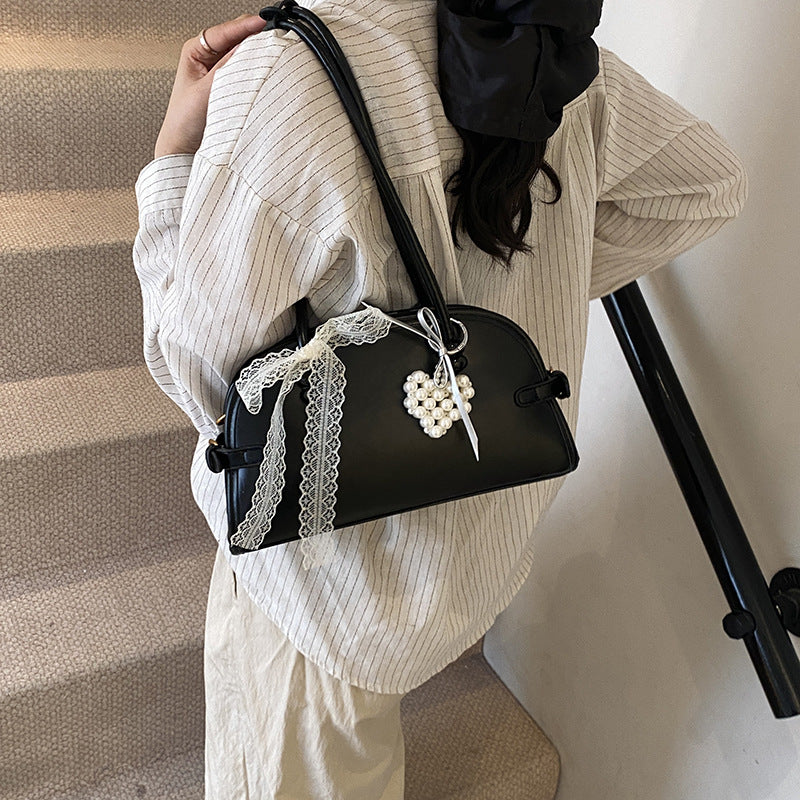 Cross-border niche popular handbag women's 2025 spring and summer new simple and versatile shoulder bag textured underarm bag pillow