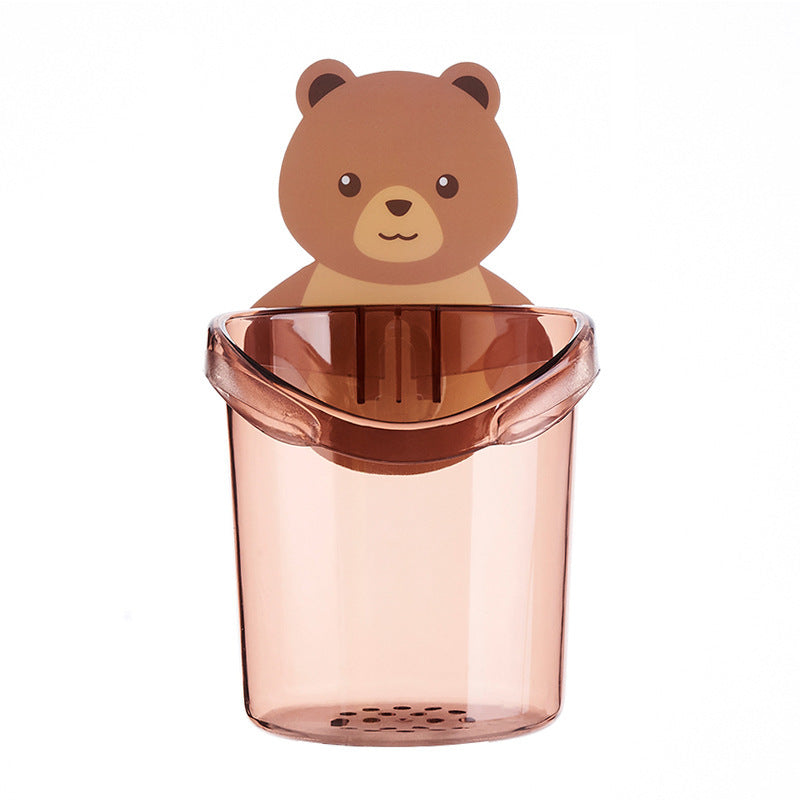 Douyin same bathroom rack, no punching cartoon bear bathroom rack, wall-mounted storage box