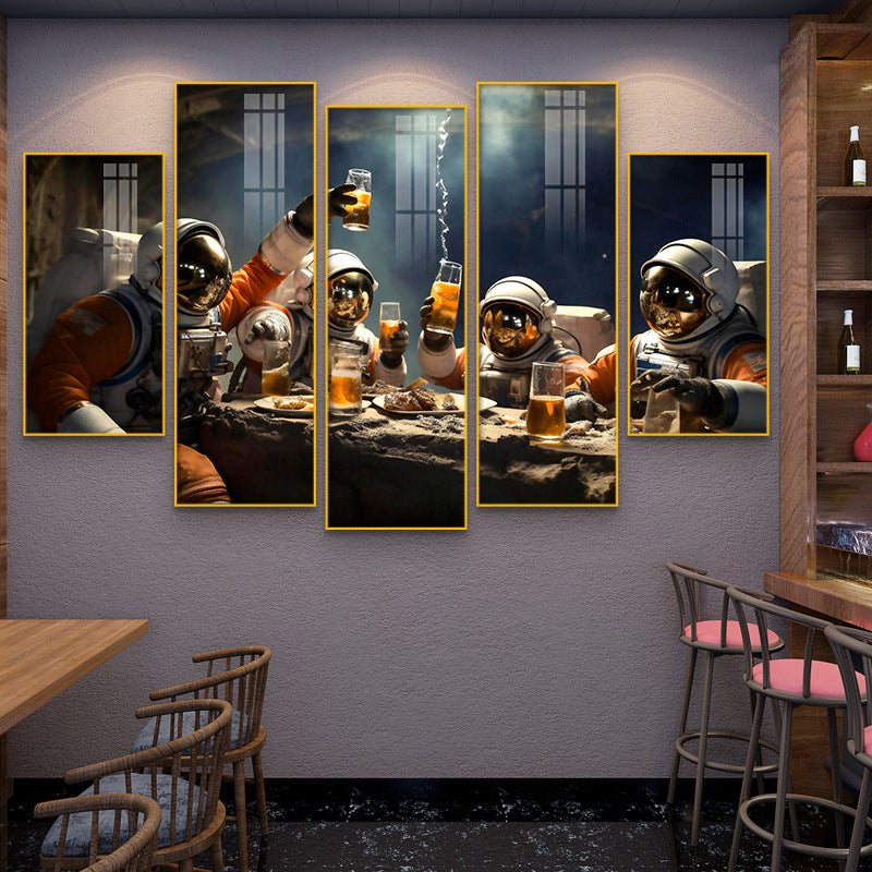 Bar wall decoration painting astronauts astronauts KTV background wall hanging painting Qingba pub nightclub box mural
