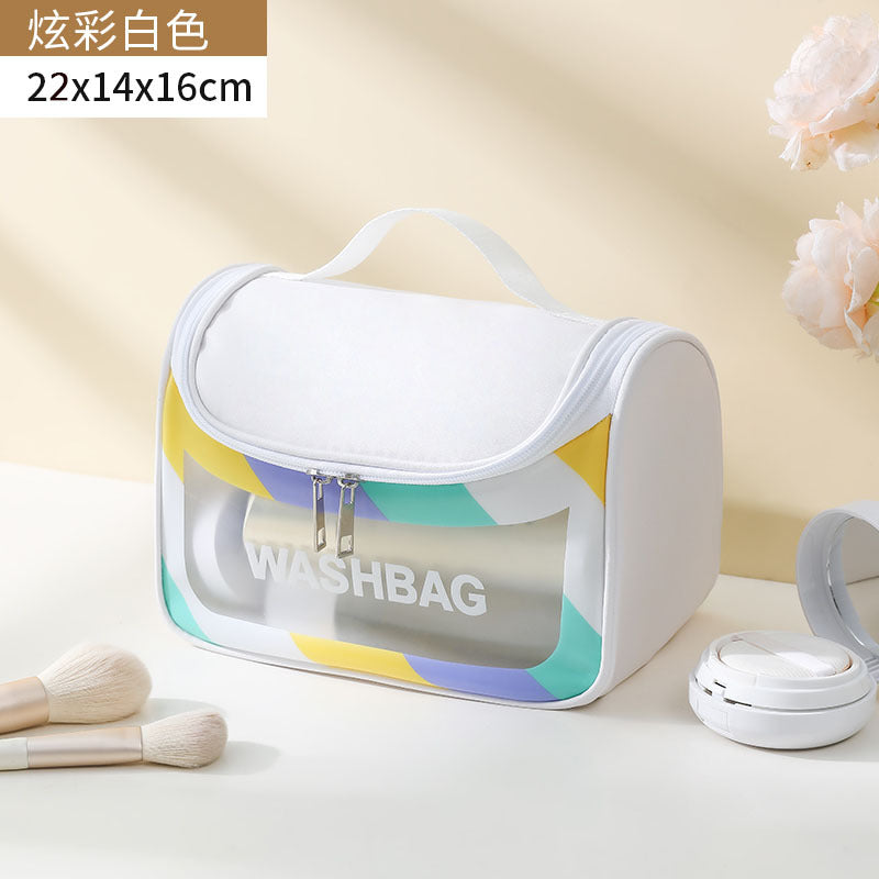 pvc  colorful dopamine portable cosmetic bag gift storage high value large capacity waterproof toilet bag