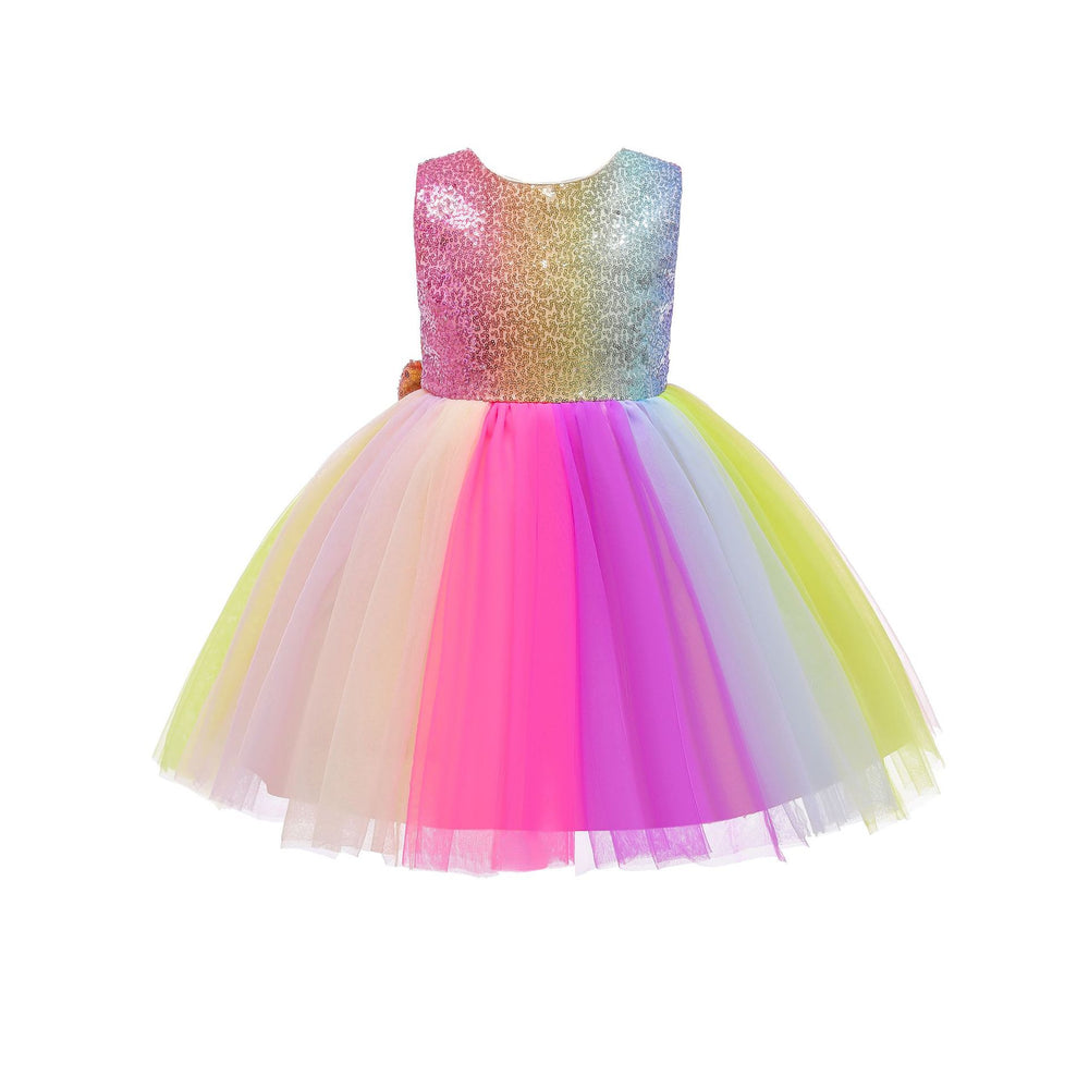 High-end and stylish princess dresses for girls, perfect for weddings, rainbow skirts, summer wear, and piano recital costumes for toddlers and young children