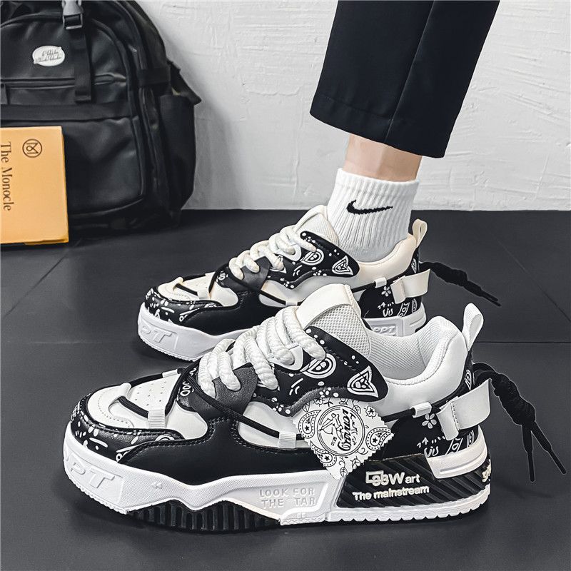 Men's shoes 2025 new winter versatile niche original casual flat shoes athletic thick sole height increasing bread style trendy shoes