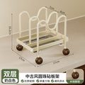 Medieval style countertop pot lid chopping board rack carbon steel kitchen cutting board rack pot spatula spoon vertical drain rack