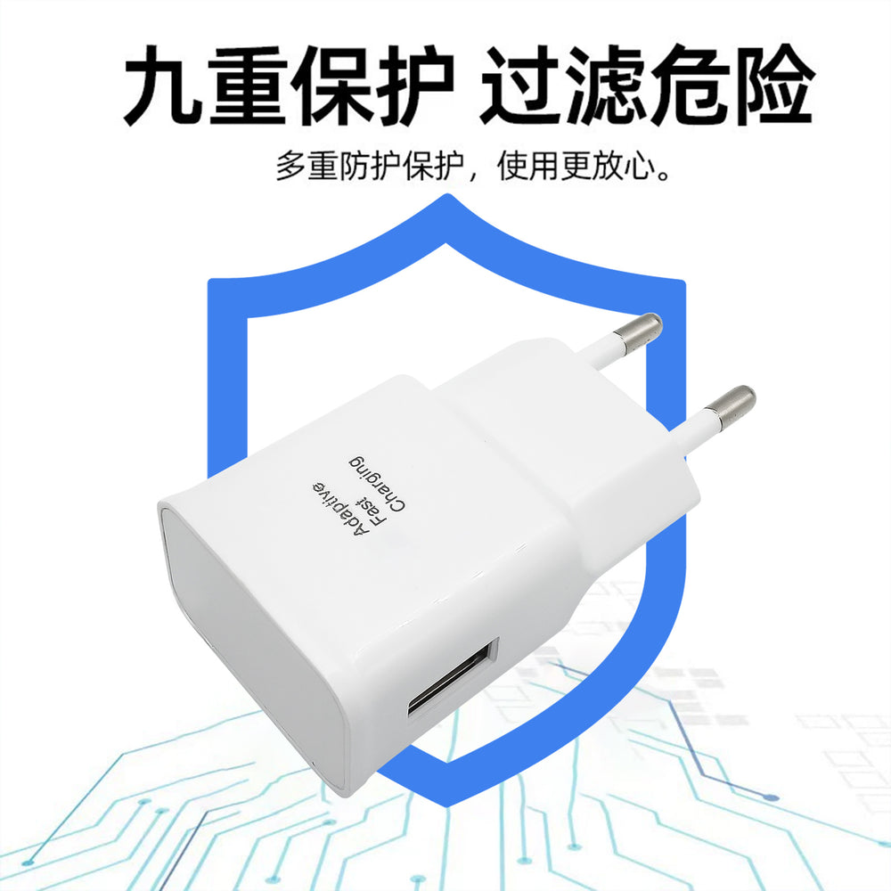 S8 fast charging charger compatible with samsung s6/s8/s9/10, qc3.0 quick charge adapter with us/eu plug