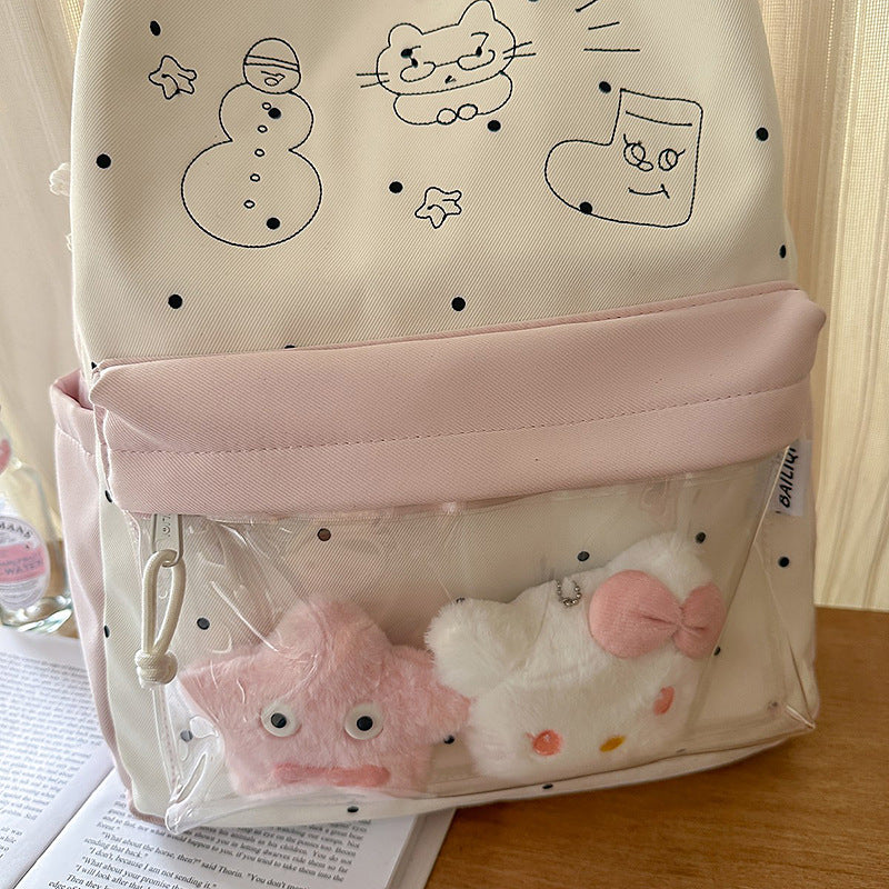 Girls ins style casual college student school bag k-stylefashion lightweight large capacity backpack cute girl backpack