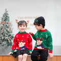 christmas fawn sweater for kids, fleece-lined and extra thick, chinese new year style, versatile knitted top for boys and girls