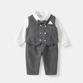 Boys' formal suit set - autumn collection - baby's first birthday party outfit - three-piece suit with vest - british style gentleman - flower boy performance costume