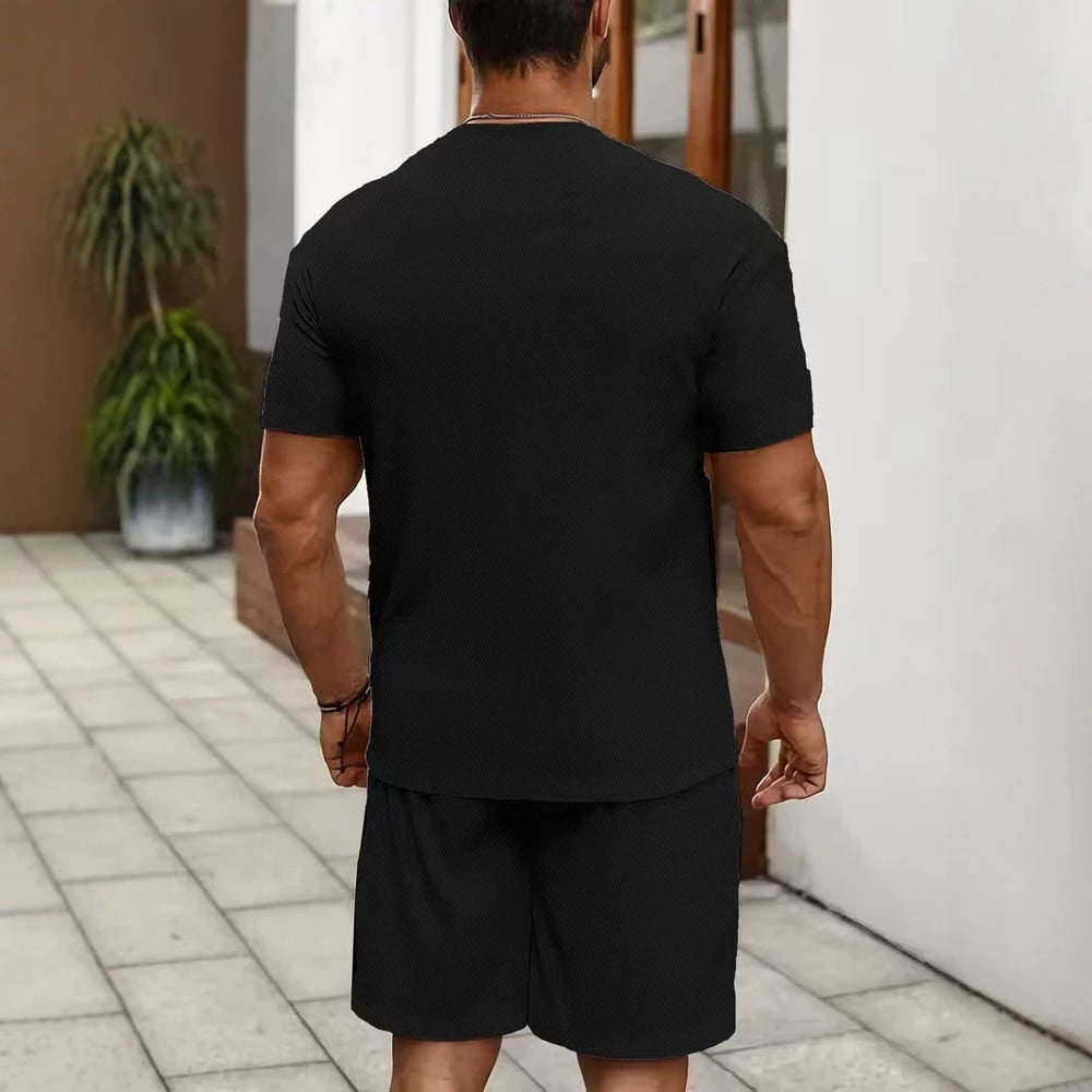 men's short-sleeve and shorts set, casual sportswear set, 3d printed cross-border hot seller, dropshipping available