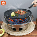 wholesale korean bbq grill with grill pan and grill net, household outdoor portable grill, charcoal fire bbq pot, barbecue grill