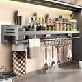 Chopstick storage box kitchen cage wall hanging seasoning punch-free knife holder for home spoon drain chopstick basket barrel storage rack