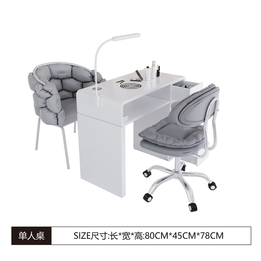 Widened 45cm nail table and chair set - special offer! economical single/double, light luxury, multi-functional, odorless, carbon steel with baked enamel finish