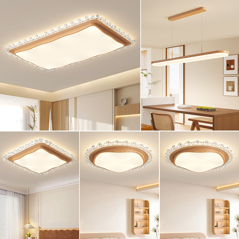 Full Spectrum Ceiling Light 2025 New Modern Simple Light Luxury Log Wind Whole House Package Combination Zhongshan Lighting