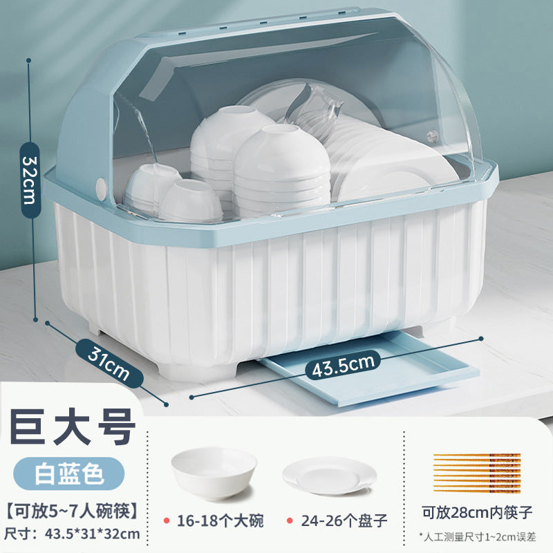 Golden Cat Kitchen Drain Cupboard with Lid Bowl Box Dishes Plates Chopsticks Cutlery Household Shelves Storage Box