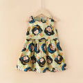 all-cotton a-line dress for girls, spring/summer sleeveless cartoon print princess dress for toddlers and young children