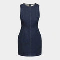 Amazon cross-border  summer sleeveless fashionable trendy minimalist casual denim dress for women