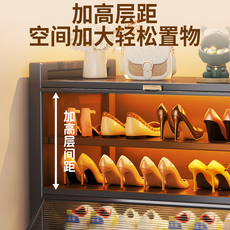 Steel shoe cabinet for homemulti-layer dustproof shoe rack door entrance entrance floor-to-ceiling wall all-in-one storage rack storage rack