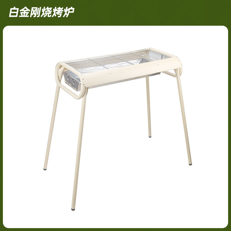Outdoor bbq grill foldable smokeless bbq grill for homelargethickened bbq portable stainless steel mesh carbon grill