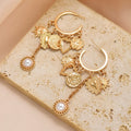 Wholesale big hoop earrings - european & american style, alloy sun & heart charms, light luxury, high-end pearl tassel earrings
