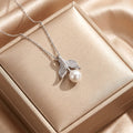 8442 pearl leaf steel necklace