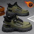 Boots men's winterfleece-linedheattechthickenedrotate button waterproofnon-slipthick soleheight sport snow cotton shoes
