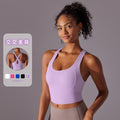 New arrival: seamless sports bra - sexy criss-cross back, yoga bra, shockproof, push-up, running, training, fitness tank top