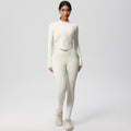 European and american nude feel compression zip-up yoga set - high-waisted pocket quick-dry activewear running fitness two-piece outfit