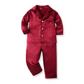 kids pajamas boys and girls long sleevesnew arrival imitation tencel shirt pants spring autumkids home wear suit