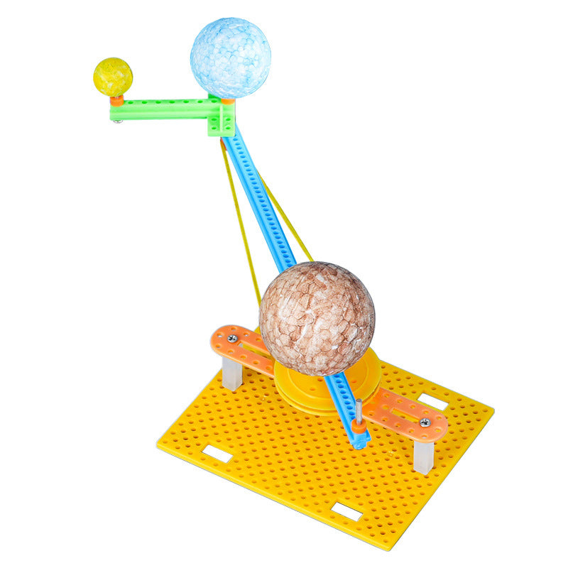 Sun, Earth and Moon Three-globe Instrument Plastic Technology Small Production Children's Pupil Small Invention Science Experiment Teaching Aids Material Package